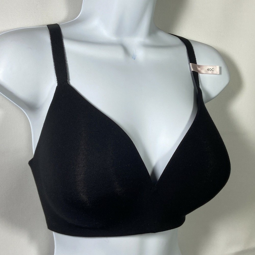 Ambrielle Every Day Full Coverage Black Bra 40C RN#93677 NEW